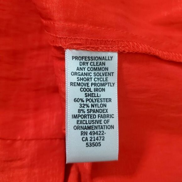 VTG CACHE Rosette Cocktail Dress Size 6 Red Stretchy 3D V-Neck Sleeveless Womens - Picture 10 of 11